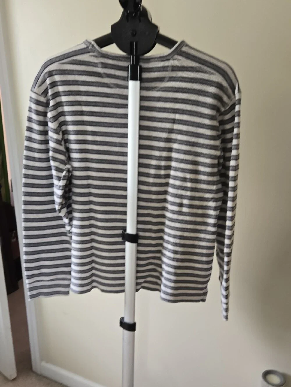 Ralph Lauren Dark Gray Light Gray Striped Long Sleeve Crew